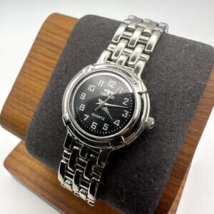 Nexus Quartz Watch Black Dial Silver Tone Stainless Bracelet Japan Movt N110L